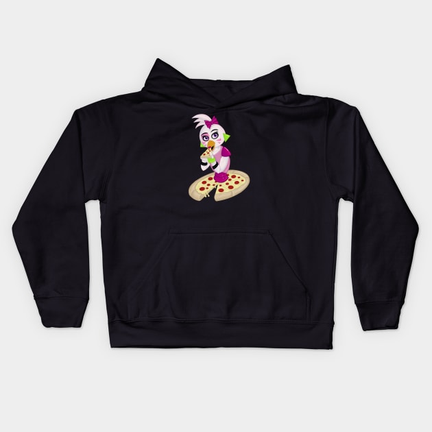 Chica loves Pizza! Kids Hoodie by Pastelpandabum